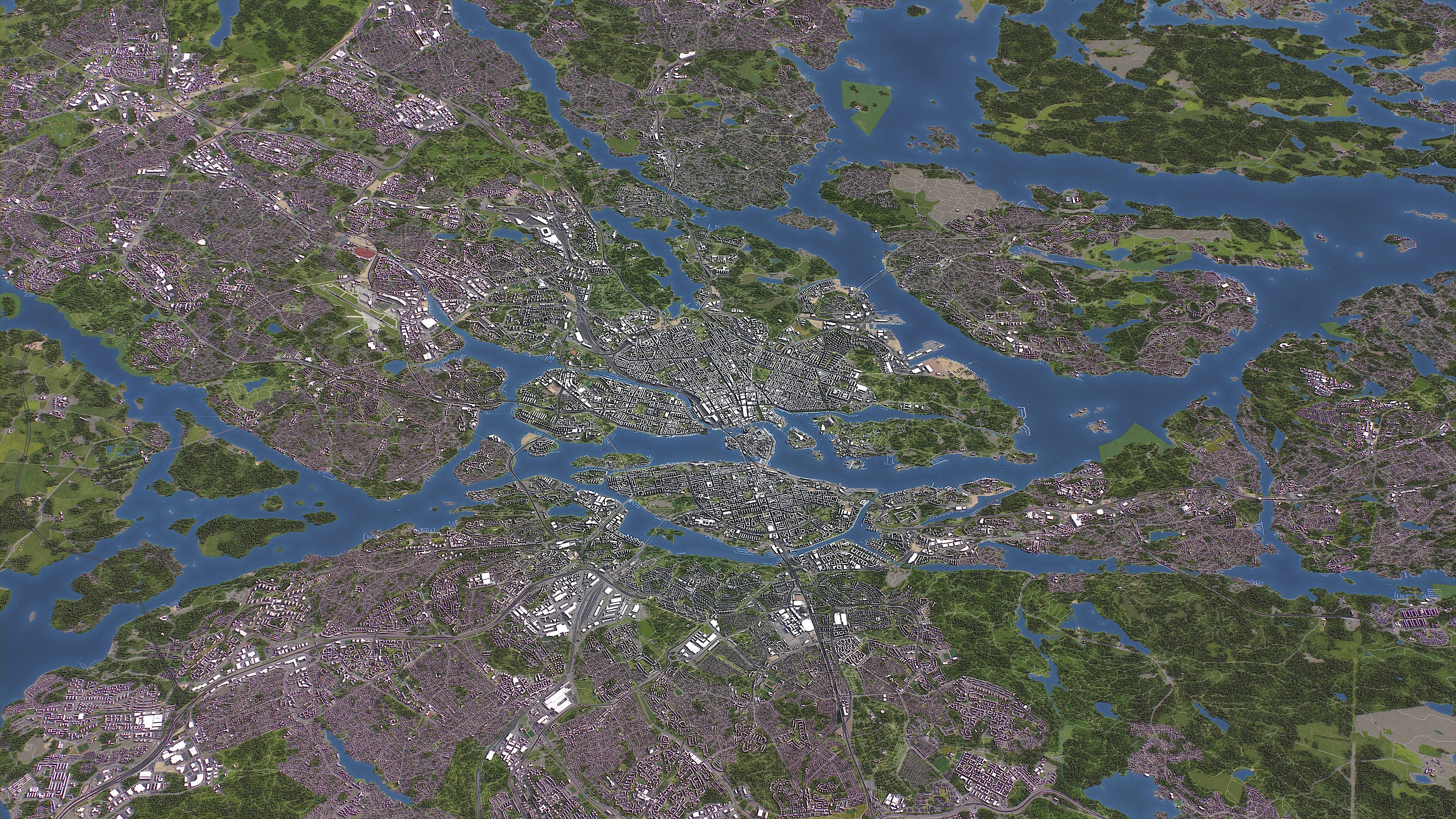 Stockholm - Topography Terrain 3D City 3D Model Collection_21