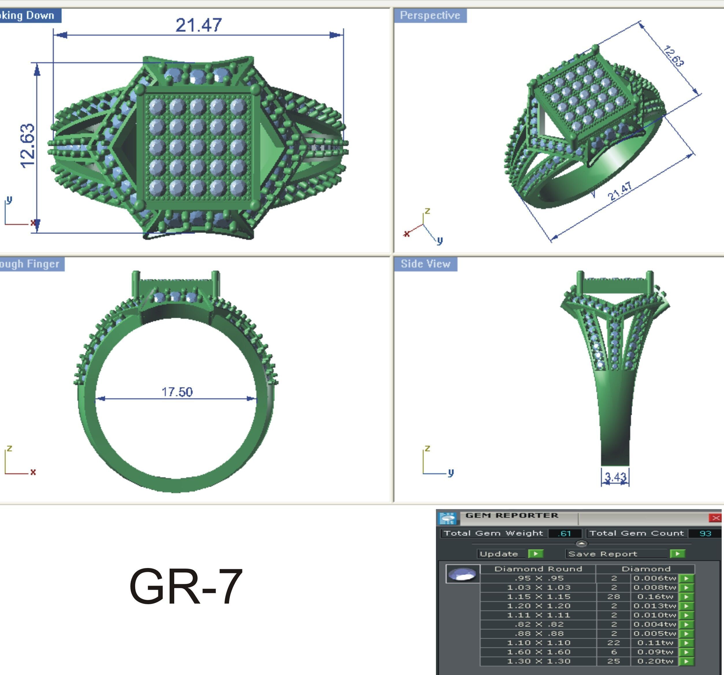 Jewelry 3D Models with render and 3dm stl - R-3894 3D print model_4