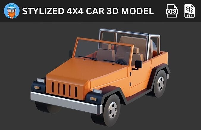 Stylized 4x4 Car 3D Model 3D model