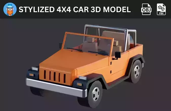 Stylized 4x4 Car 3D Model