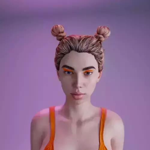 Milana - Realistic Female Character Low-poly 3D model