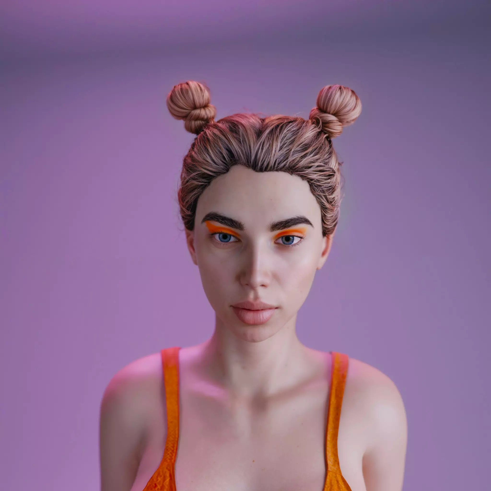 Milana - Realistic Female Character Low-poly 3D model_0