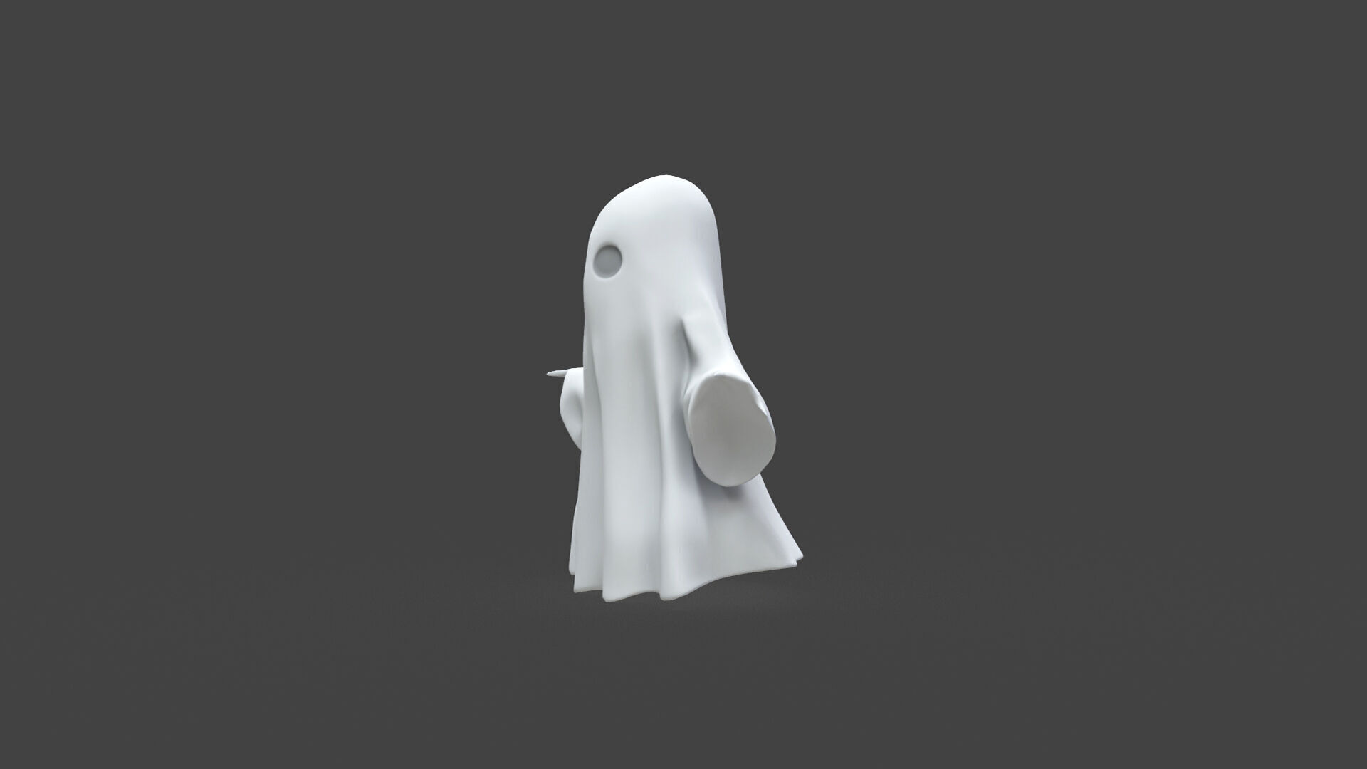 Low-Poly Ghost Low-poly 3D model_5