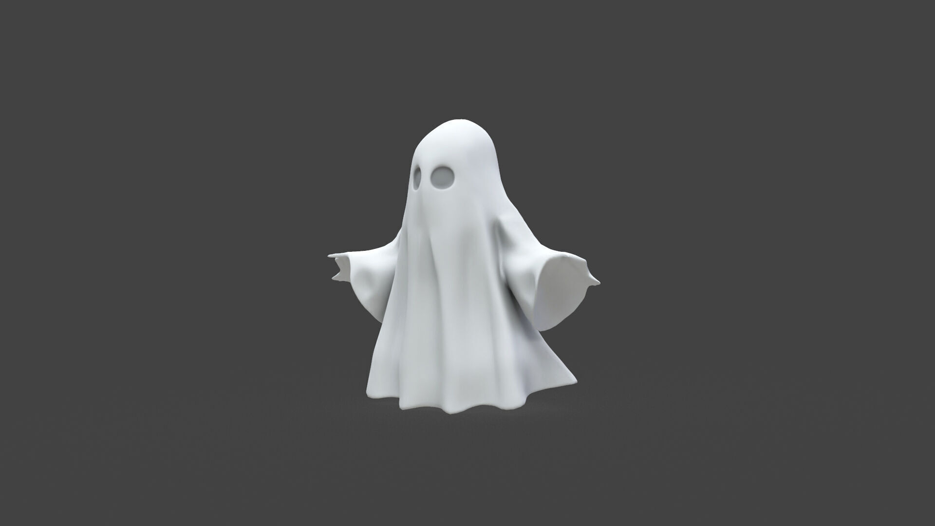 Low-Poly Ghost Low-poly 3D model_2