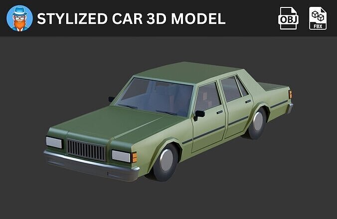 Stylized Car 3D Model 3D model