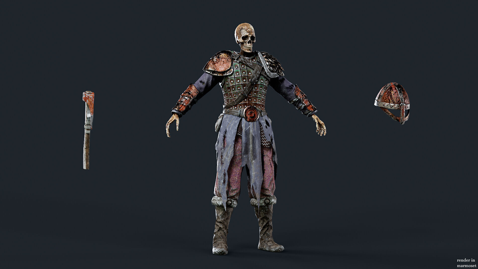 VIKING SKELETON 2  Low-poly 3D model_5