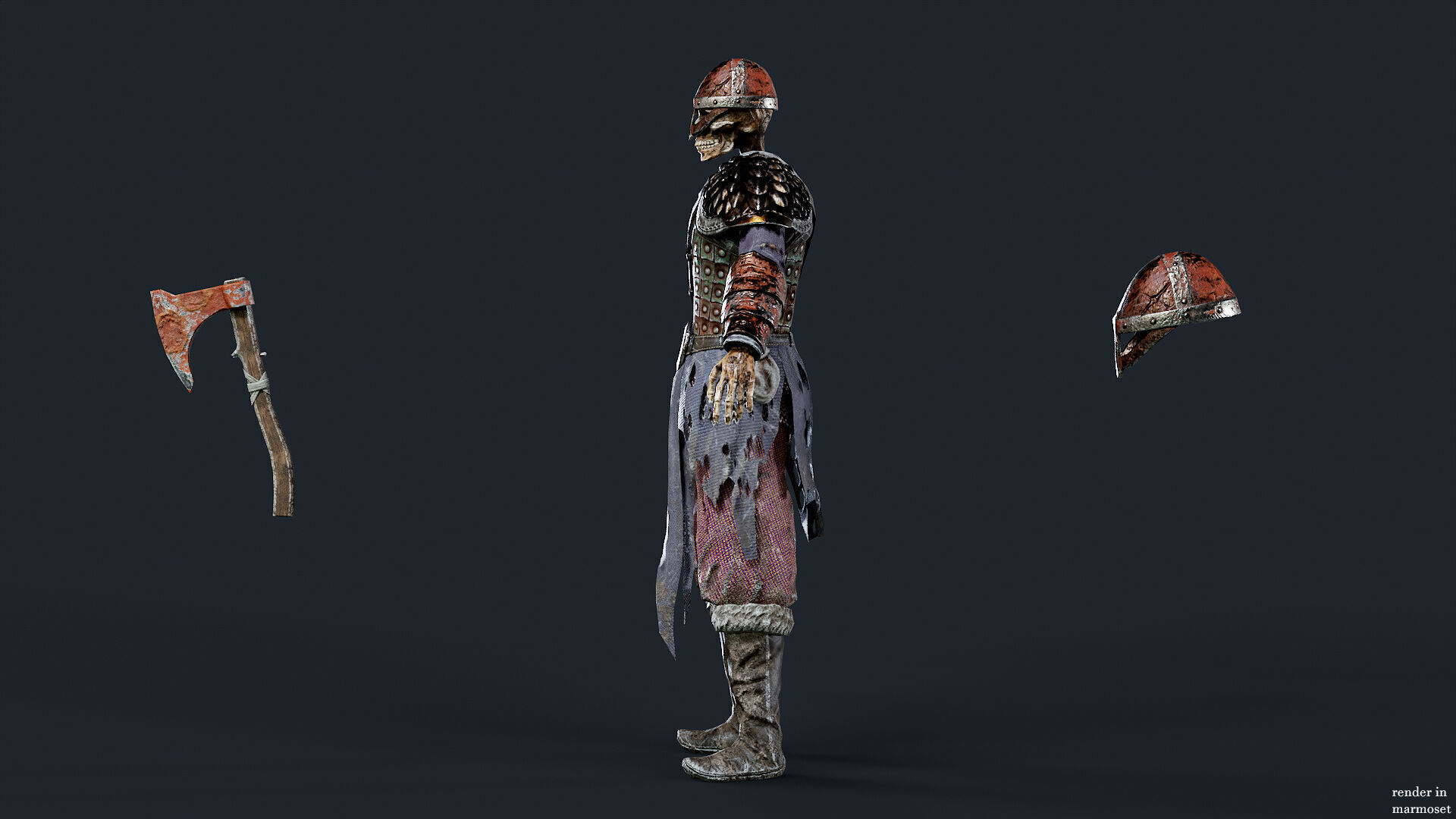 VIKING SKELETON 2  Low-poly 3D model_8