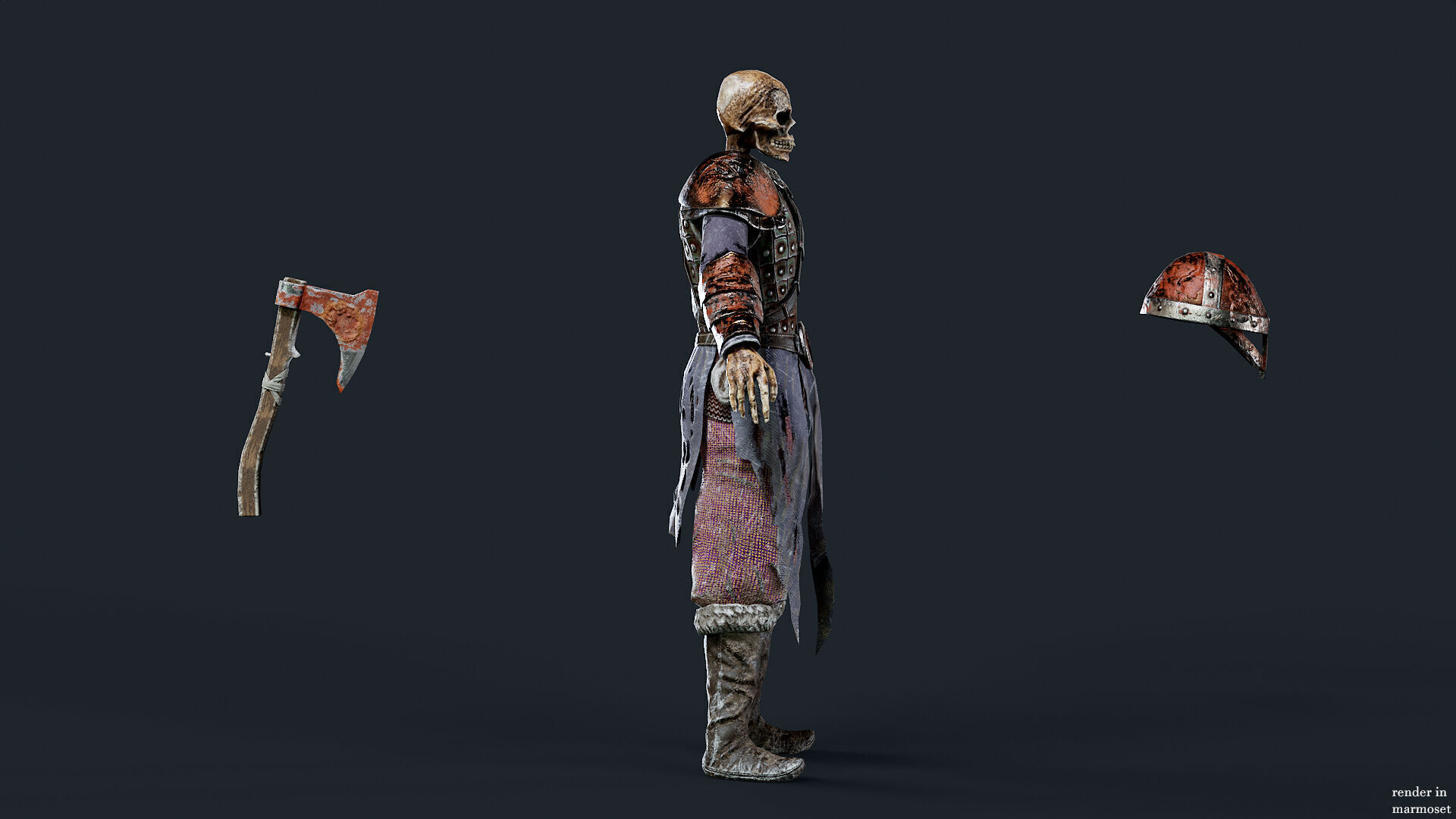 VIKING SKELETON 2  Low-poly 3D model_6