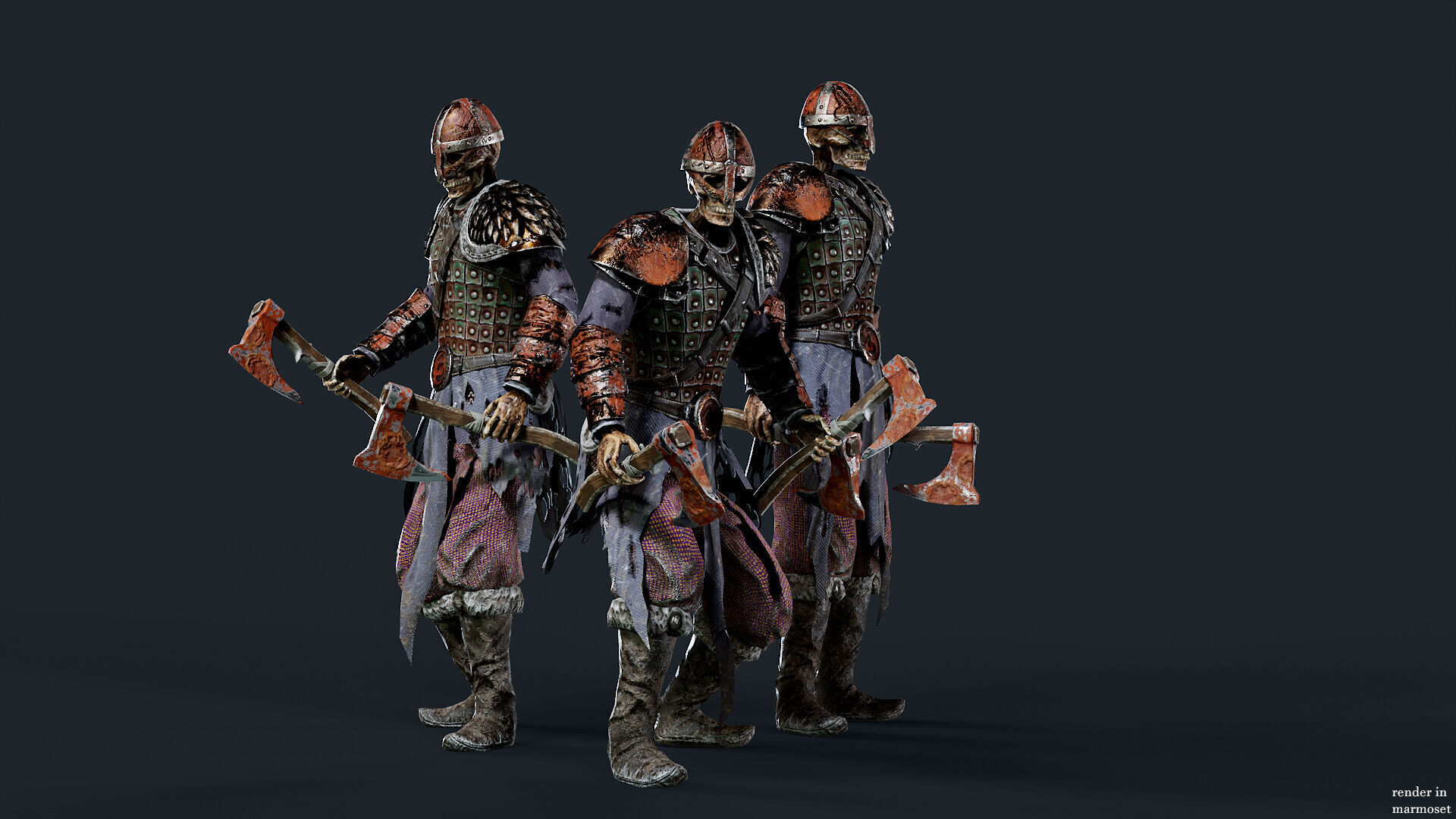 VIKING SKELETON 2  Low-poly 3D model_3