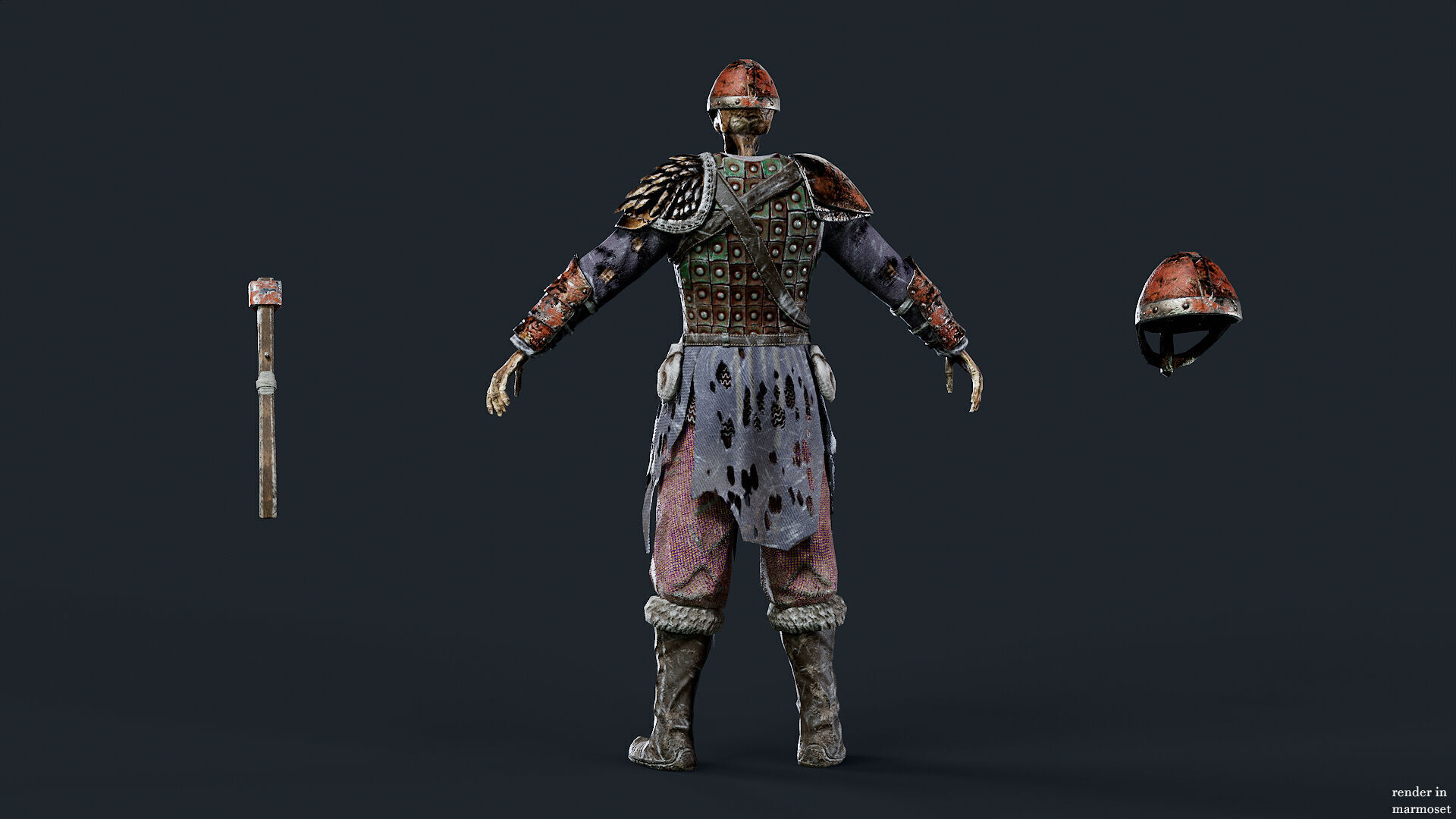 VIKING SKELETON 2  Low-poly 3D model_7