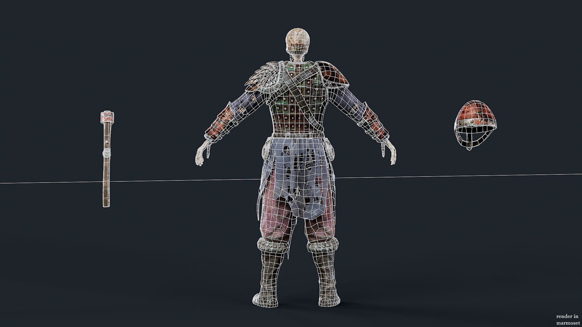 VIKING SKELETON 2  Low-poly 3D model_12