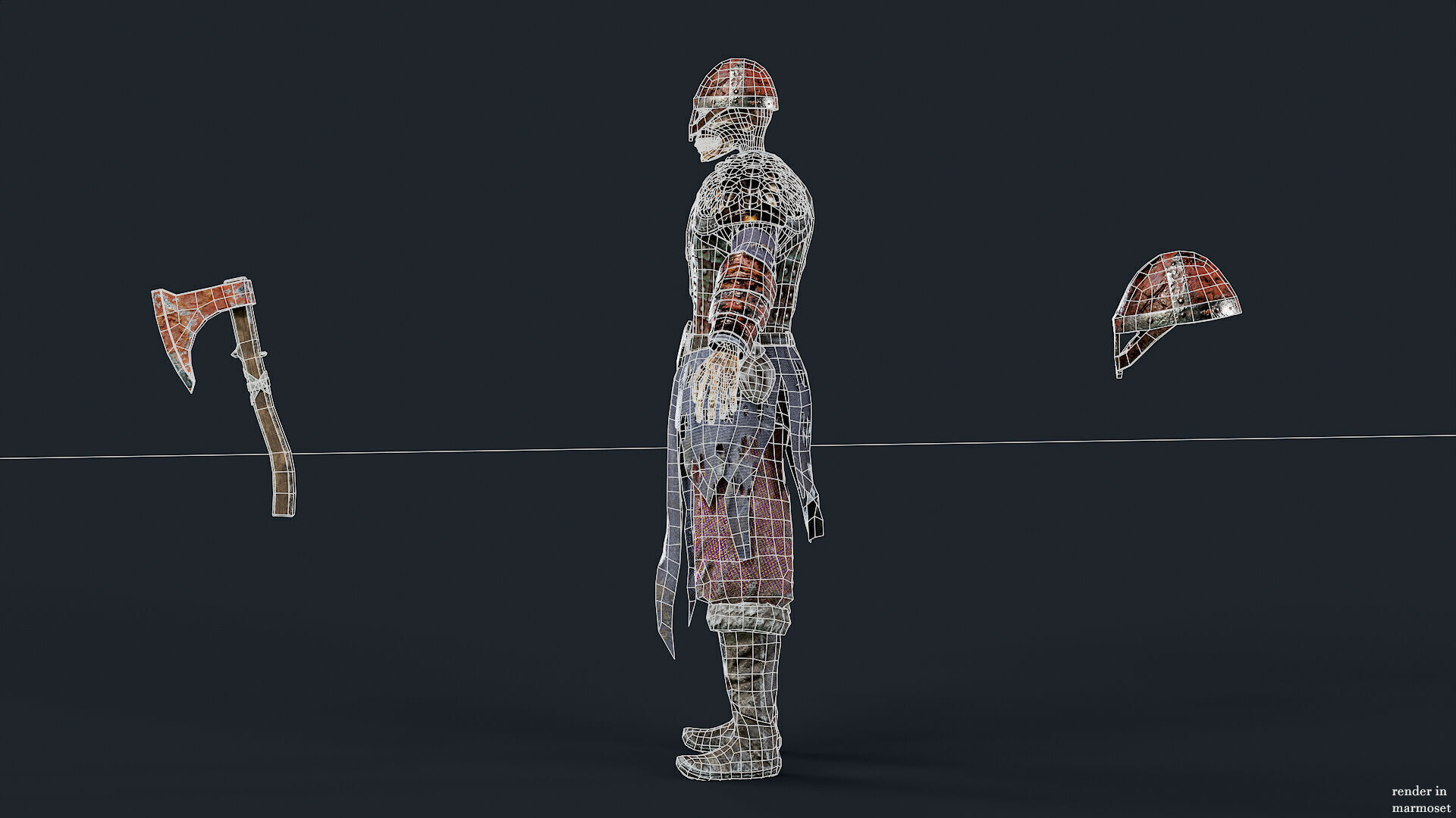 VIKING SKELETON 2  Low-poly 3D model_11