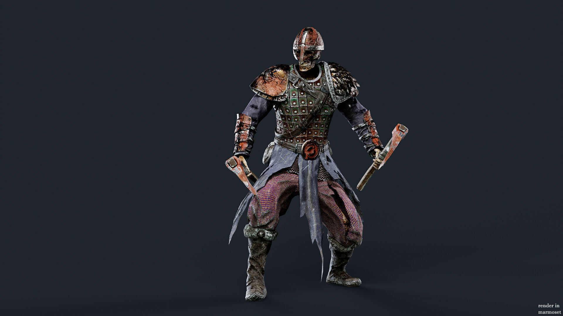 VIKING SKELETON 2  Low-poly 3D model_4