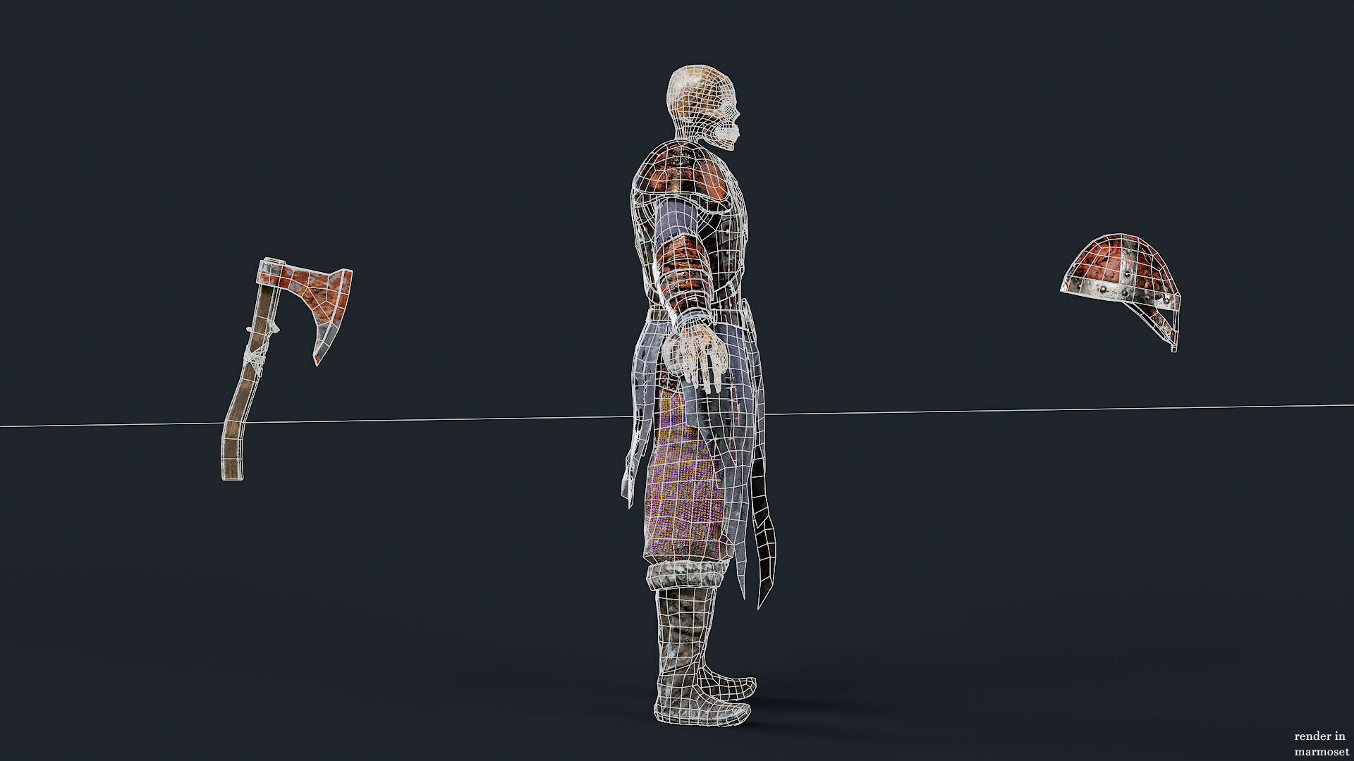 VIKING SKELETON 2  Low-poly 3D model_9