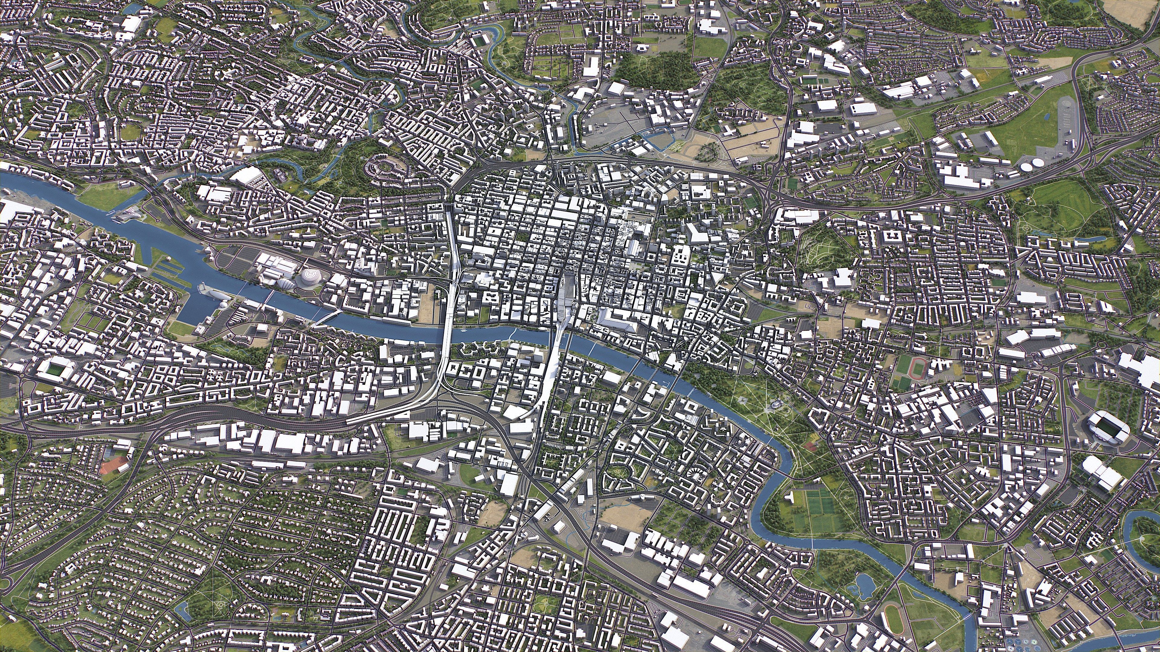 Glasgow - Topography Terrain 3D City 3D Model Collection_1