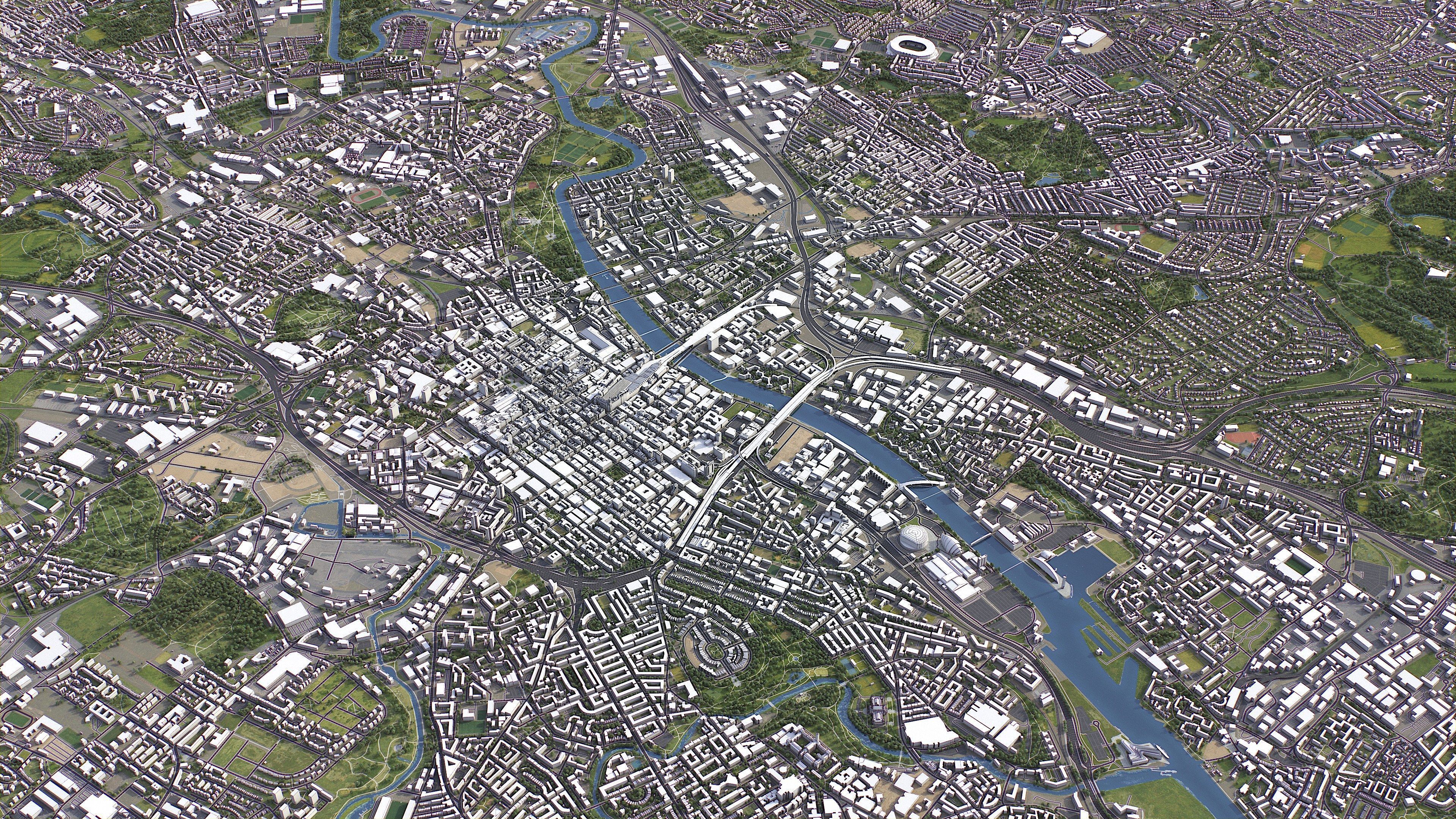 Glasgow - Topography Terrain 3D City 3D Model Collection_13