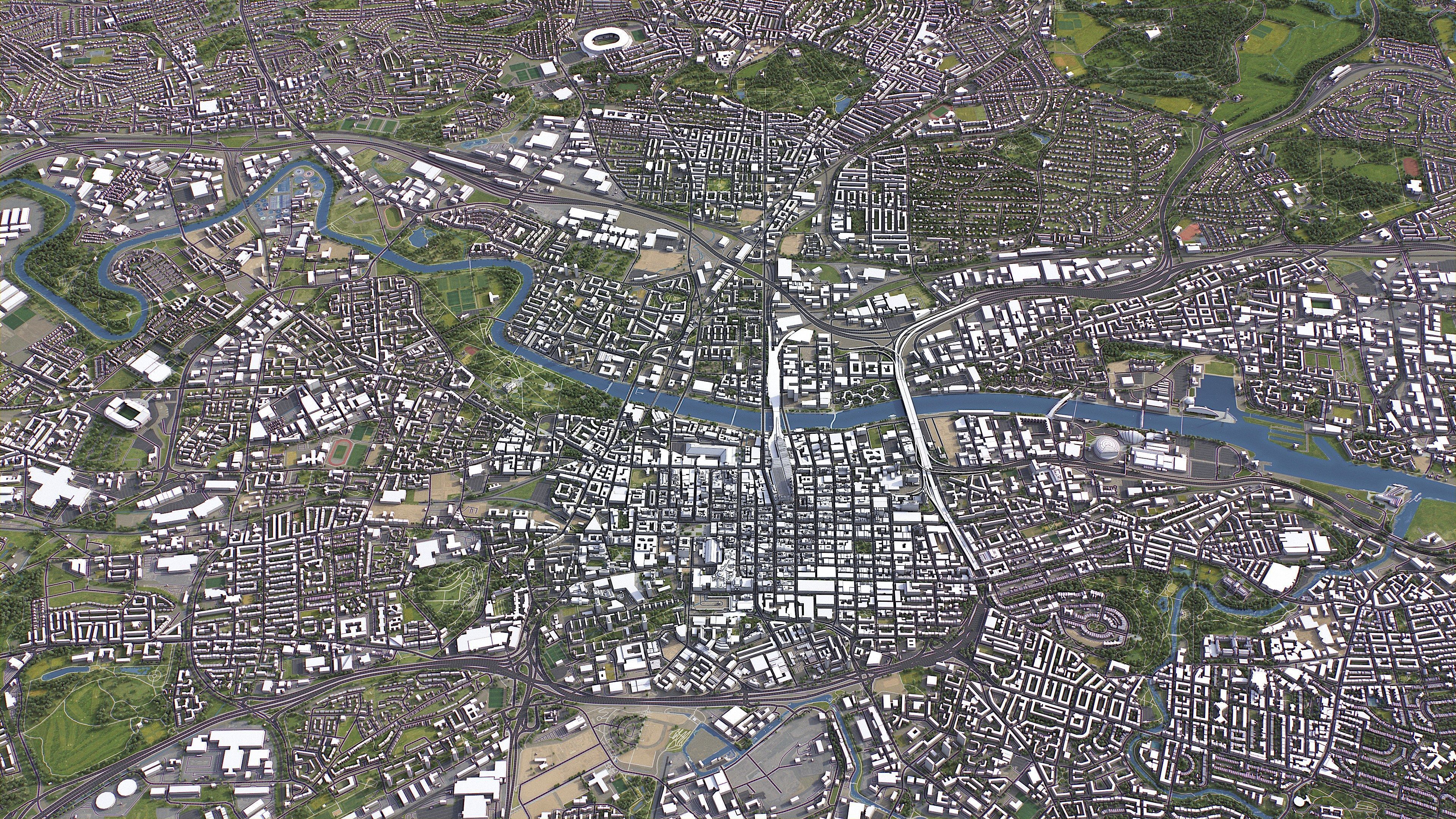 Glasgow - Topography Terrain 3D City 3D Model Collection_17