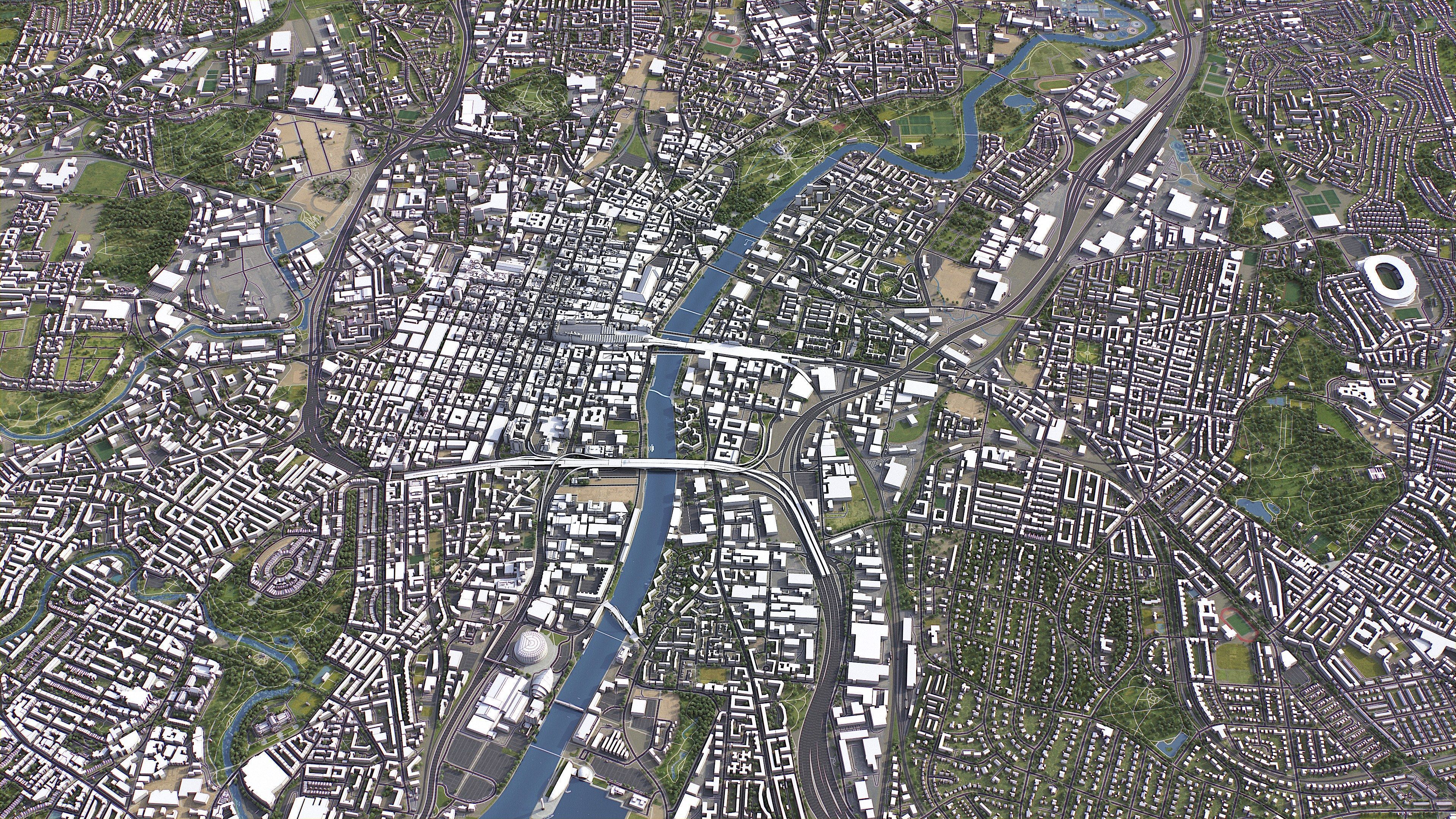 Glasgow - Topography Terrain 3D City 3D Model Collection_9