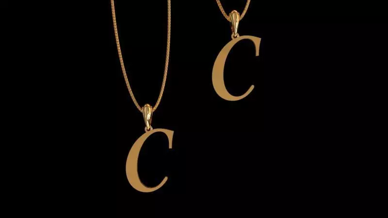 Letter C NECKLACE 3D print model