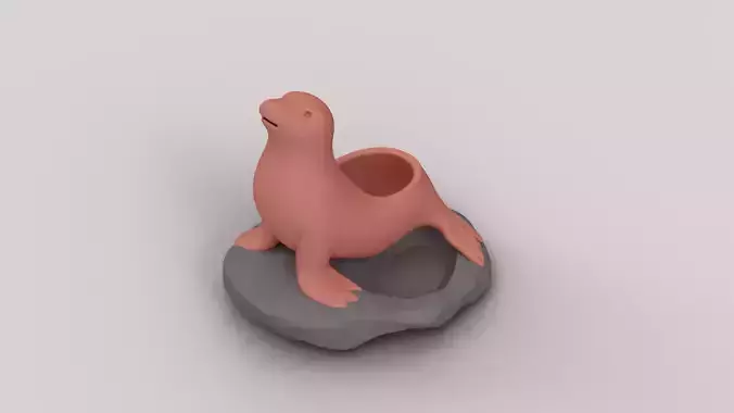 Seal on the Rock - Cute Succulent Planter