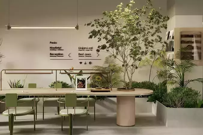 Modern log-style milk tea shop