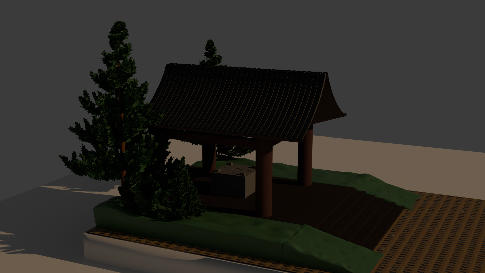 Japanese mini-temple  3D model_2