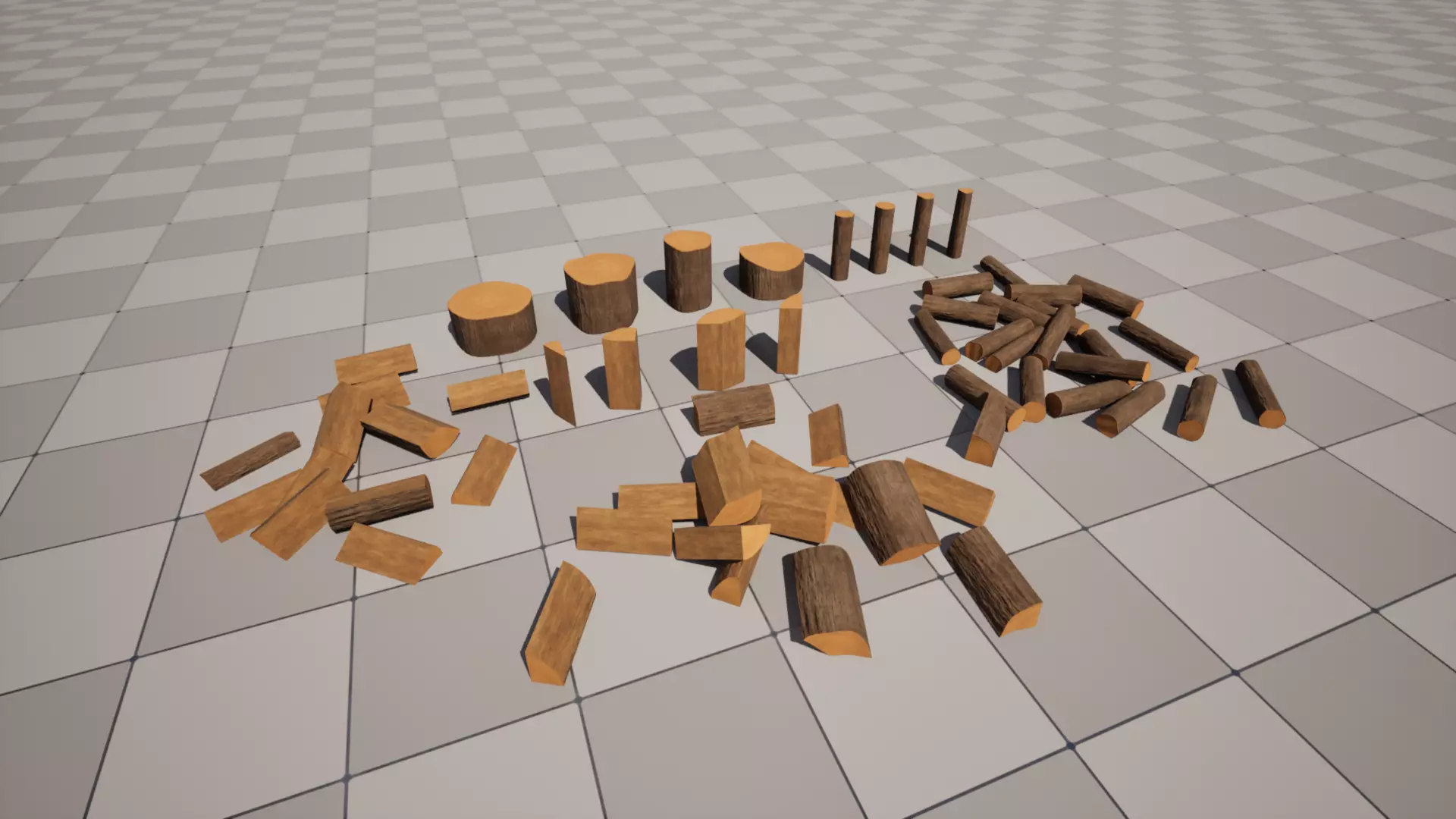 Firewood  Low-poly 3D model_0