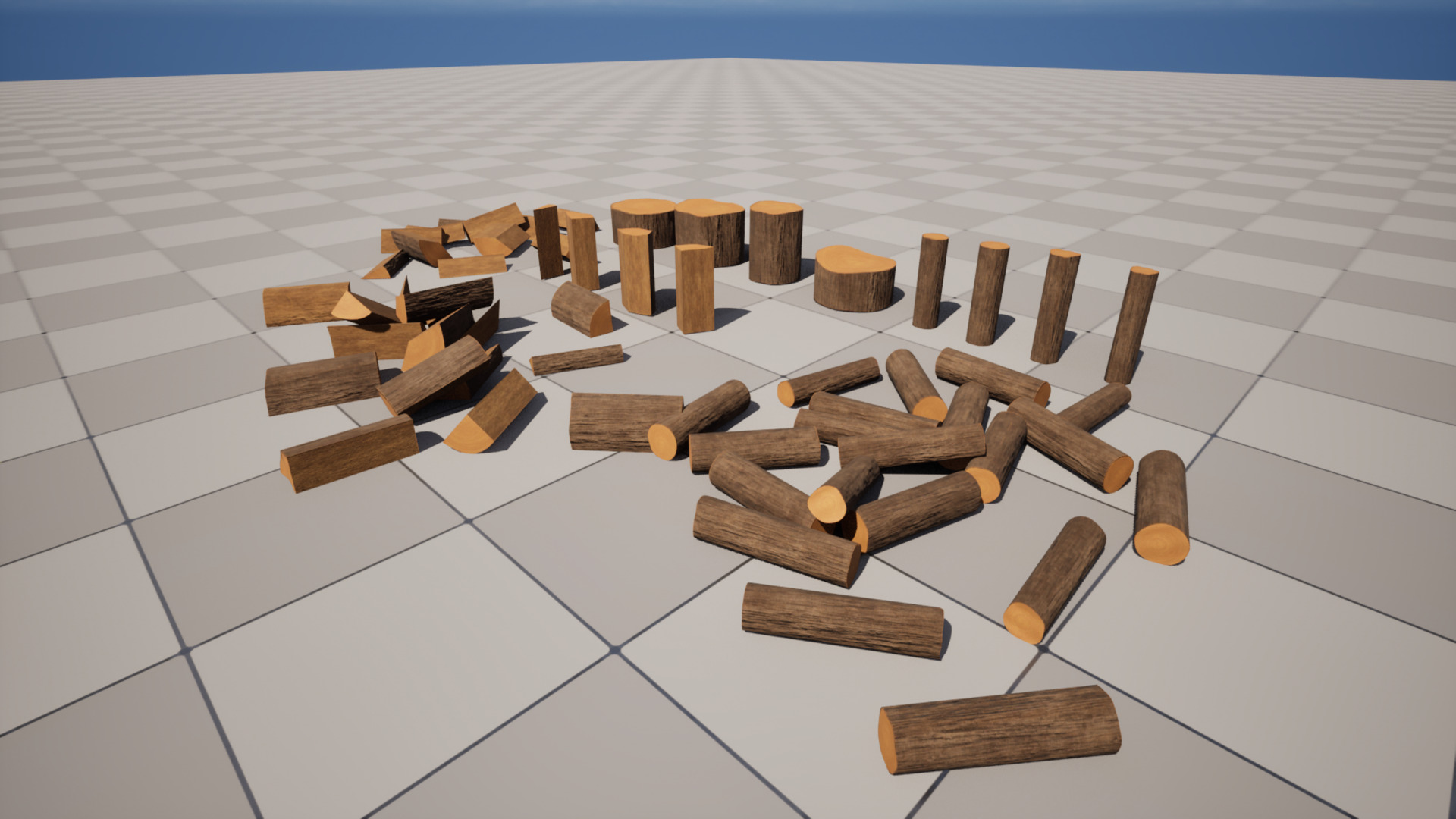 Firewood  Low-poly 3D model_1