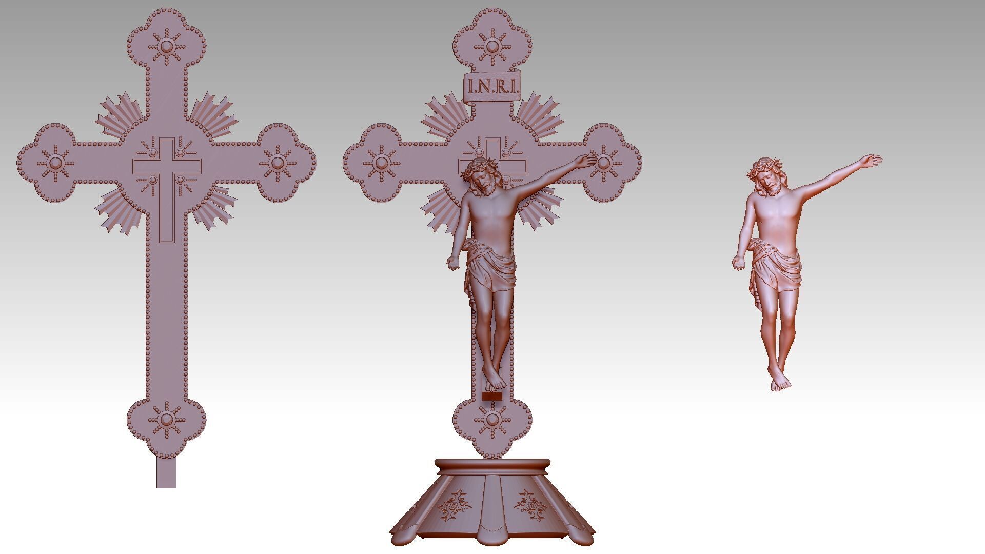Jesus Christ on Cross 2 3D print model_4