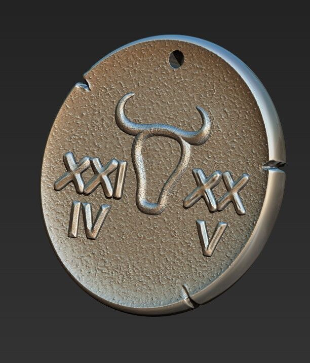 Zodiaque medal Taurus 3D print model_5