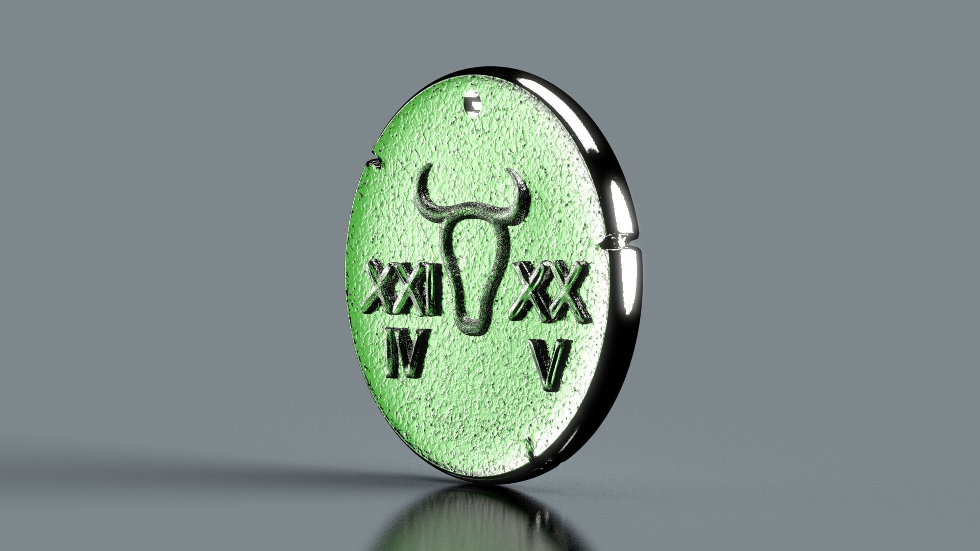 Zodiaque medal Taurus 3D print model_1