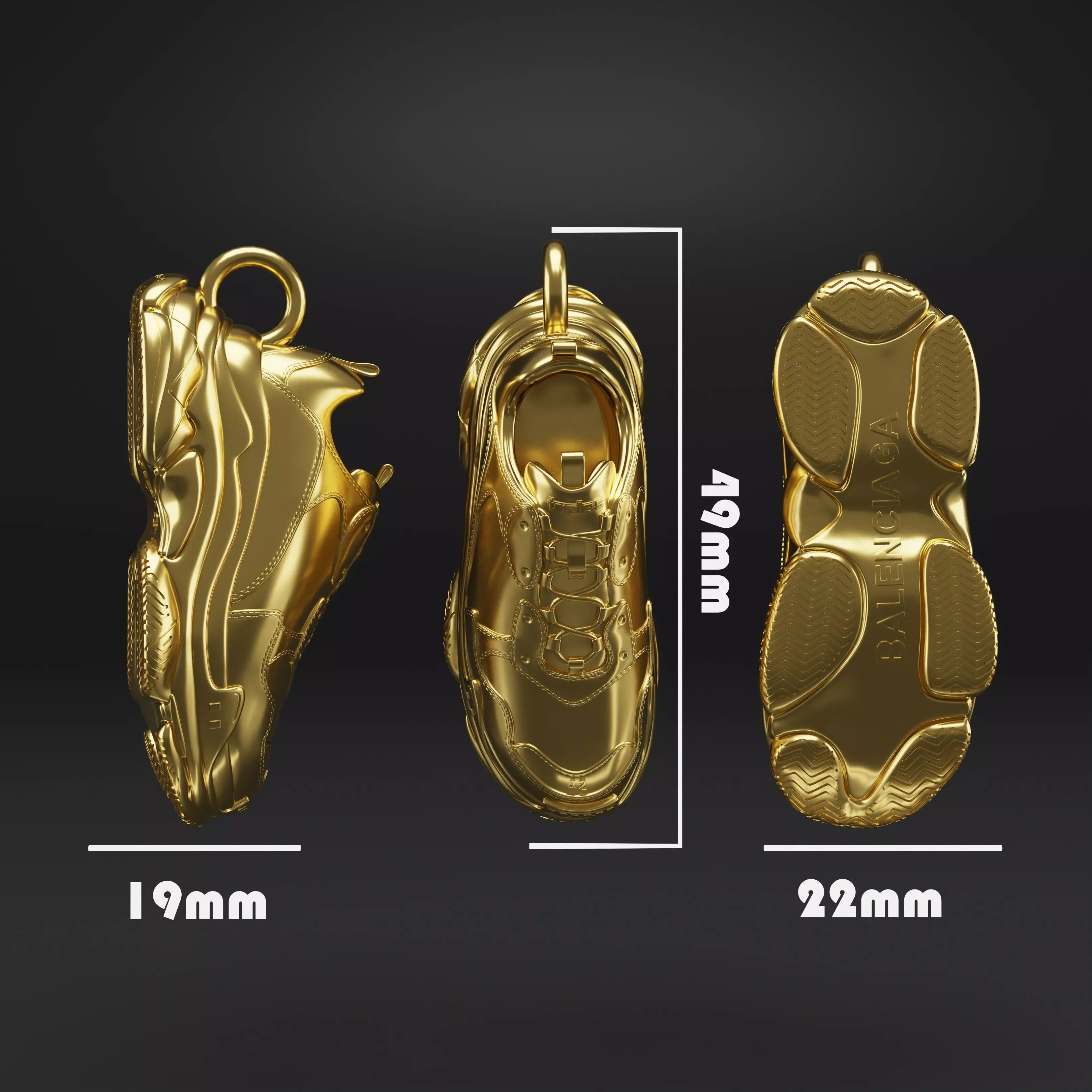 3D Shoe Pendant Balenciaga Triple S 3D print model
