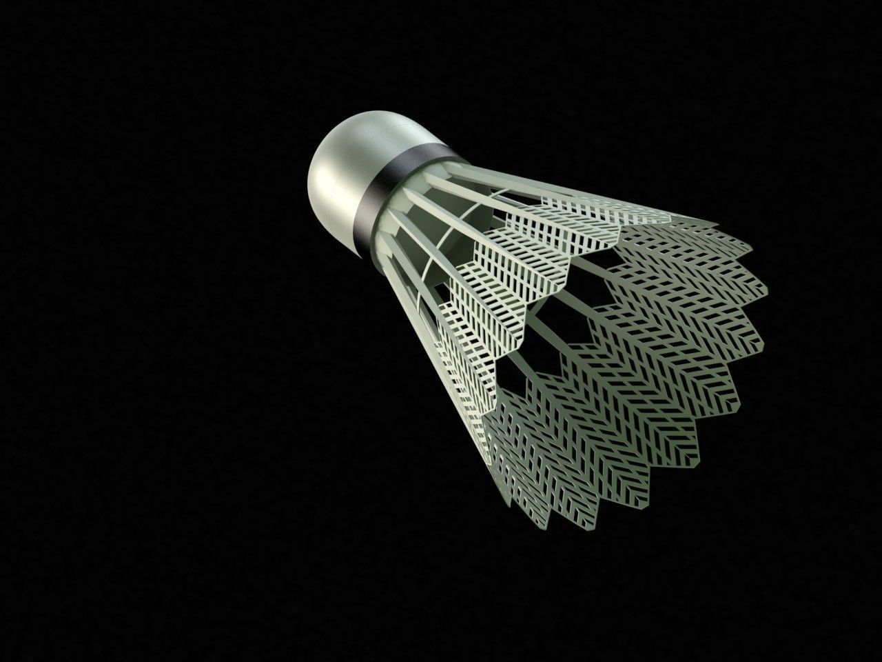 Shuttlecock badminton 3D model_2