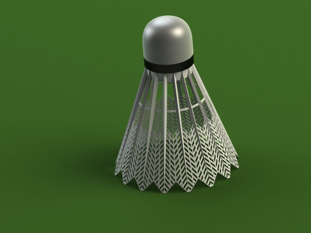 Shuttlecock badminton 3D model_1