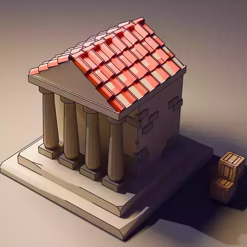 Stylized FreeStyle Classical Temple Building