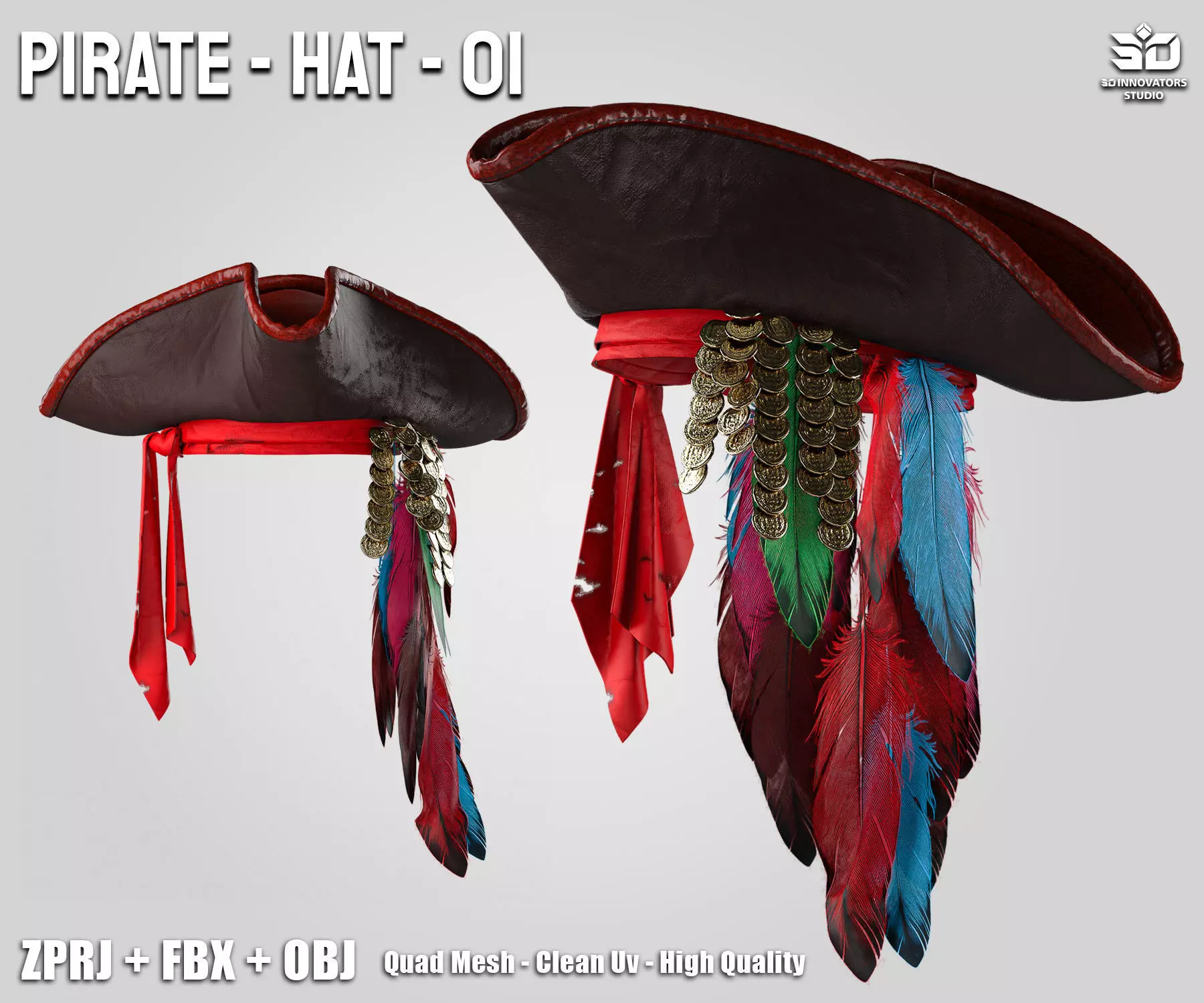 Pirate Hat 01 Low-poly 3D model