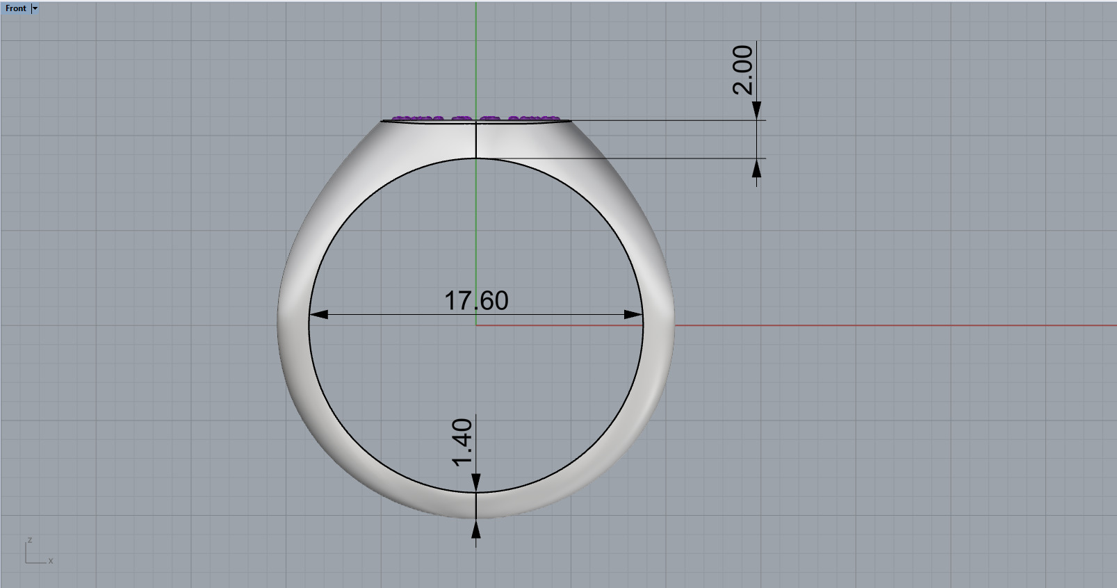 Signet ring with gems model 1039 3D print model_6