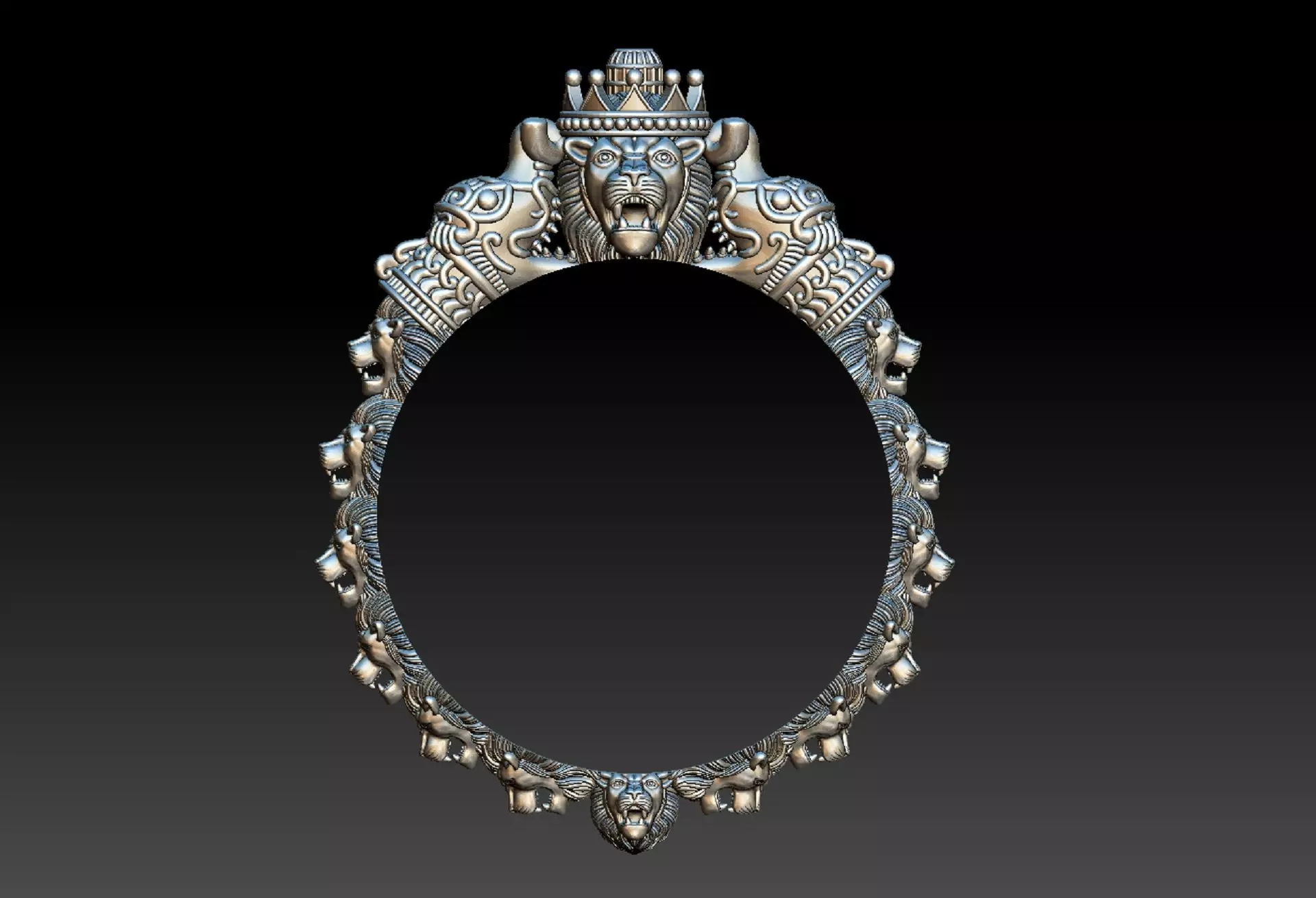 LION KADA BANGLE GOLD 3D print model_0