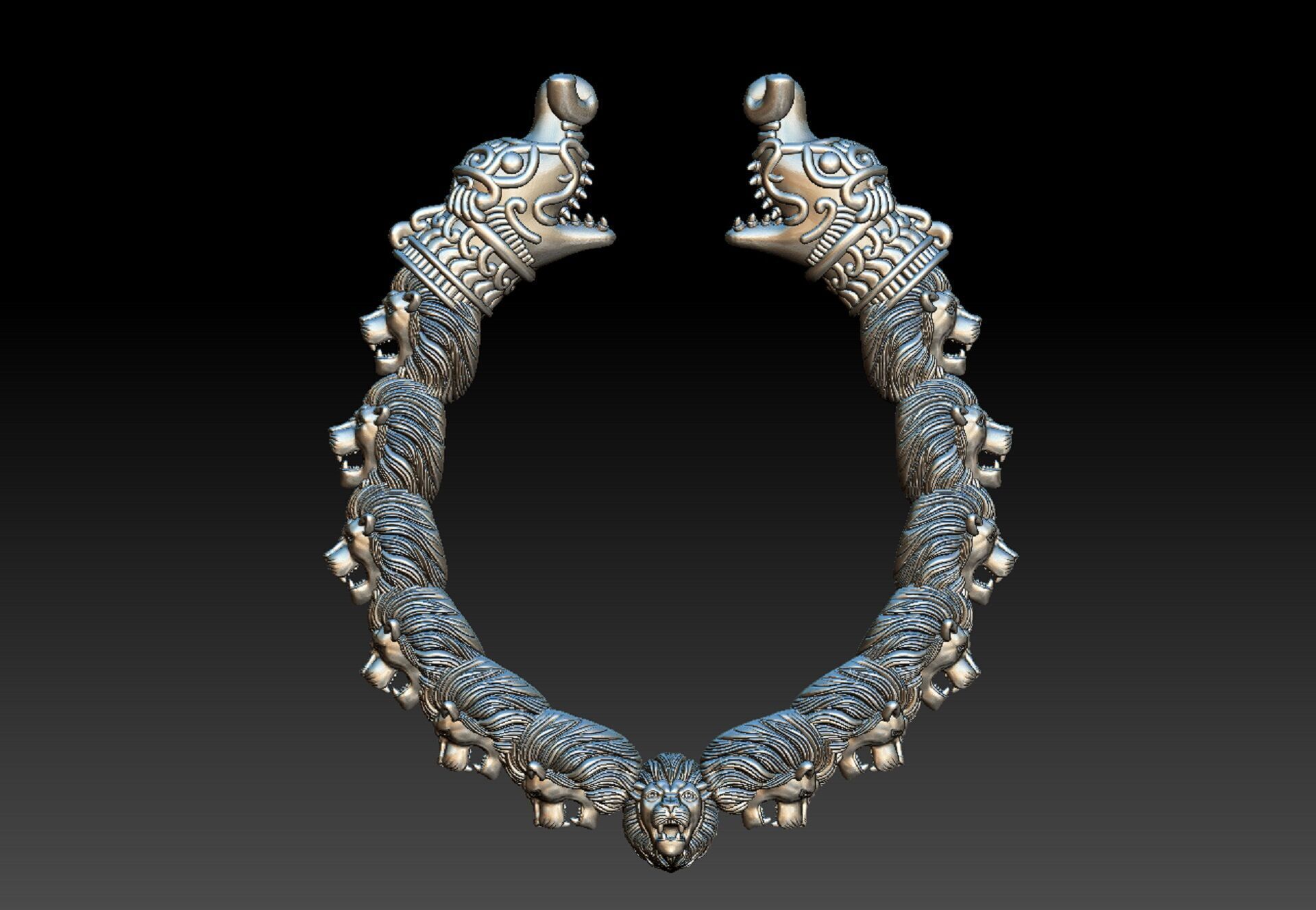 LION KADA BANGLE GOLD 3D print model_13