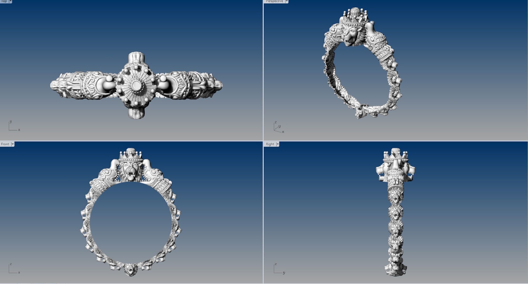 LION KADA BANGLE GOLD 3D print model_7