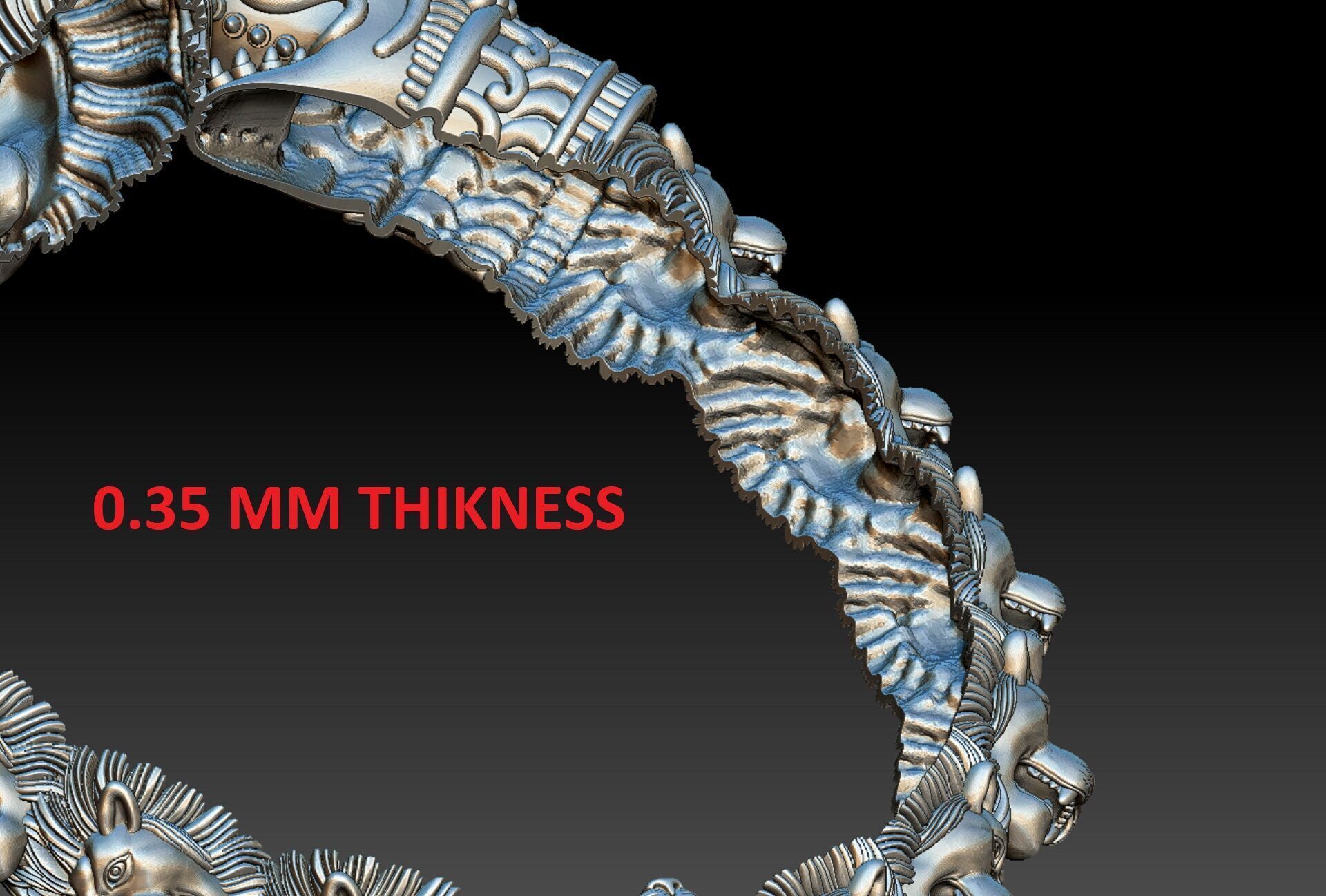 LION KADA BANGLE GOLD 3D print model_10