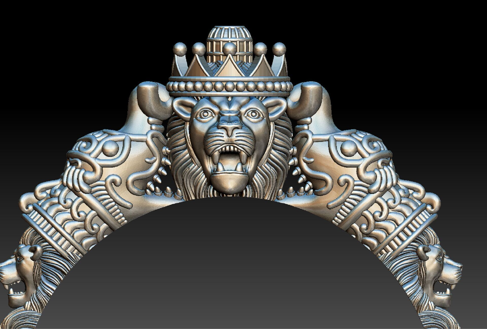 LION KADA BANGLE GOLD 3D print model_1
