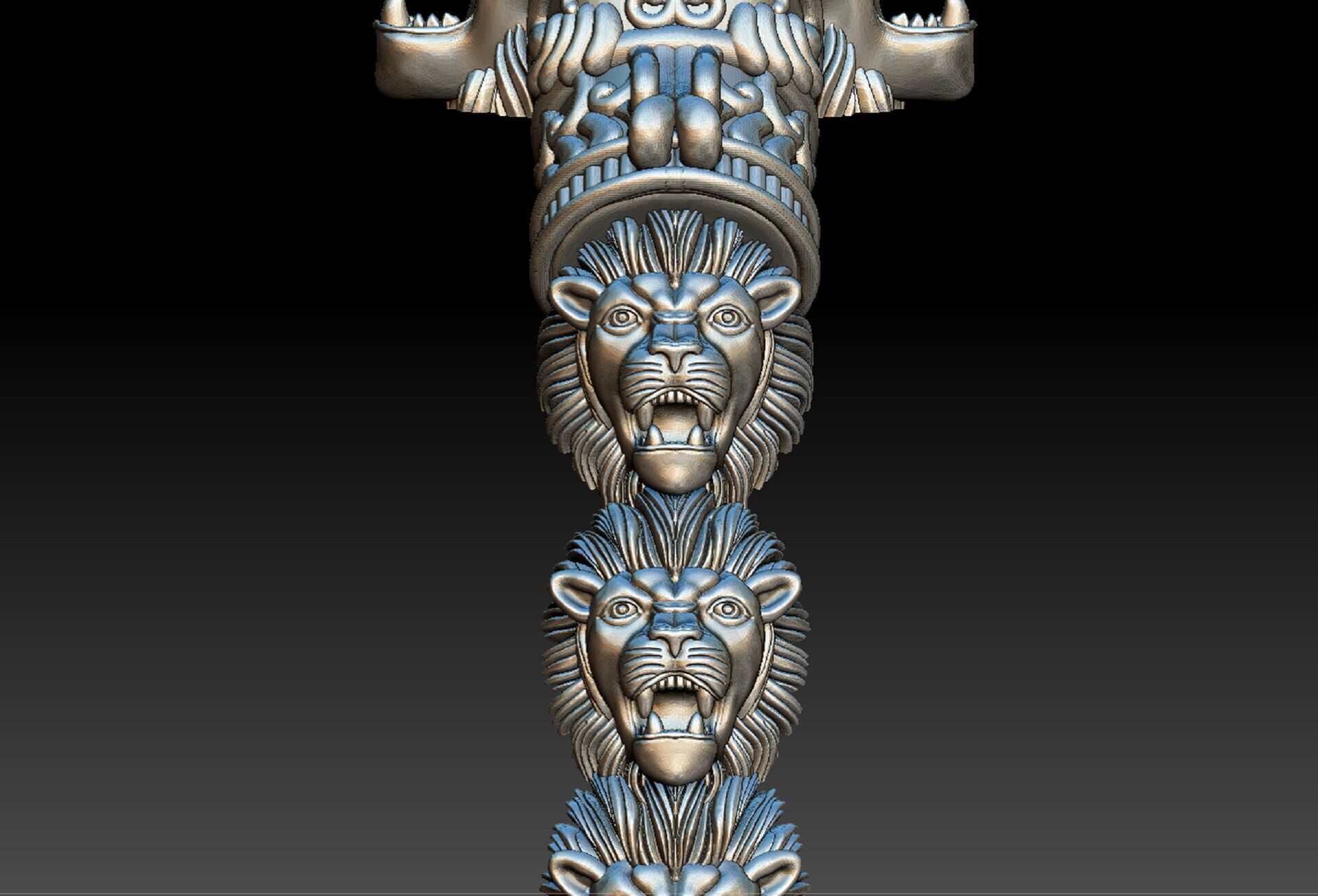 LION KADA BANGLE GOLD 3D print model_2