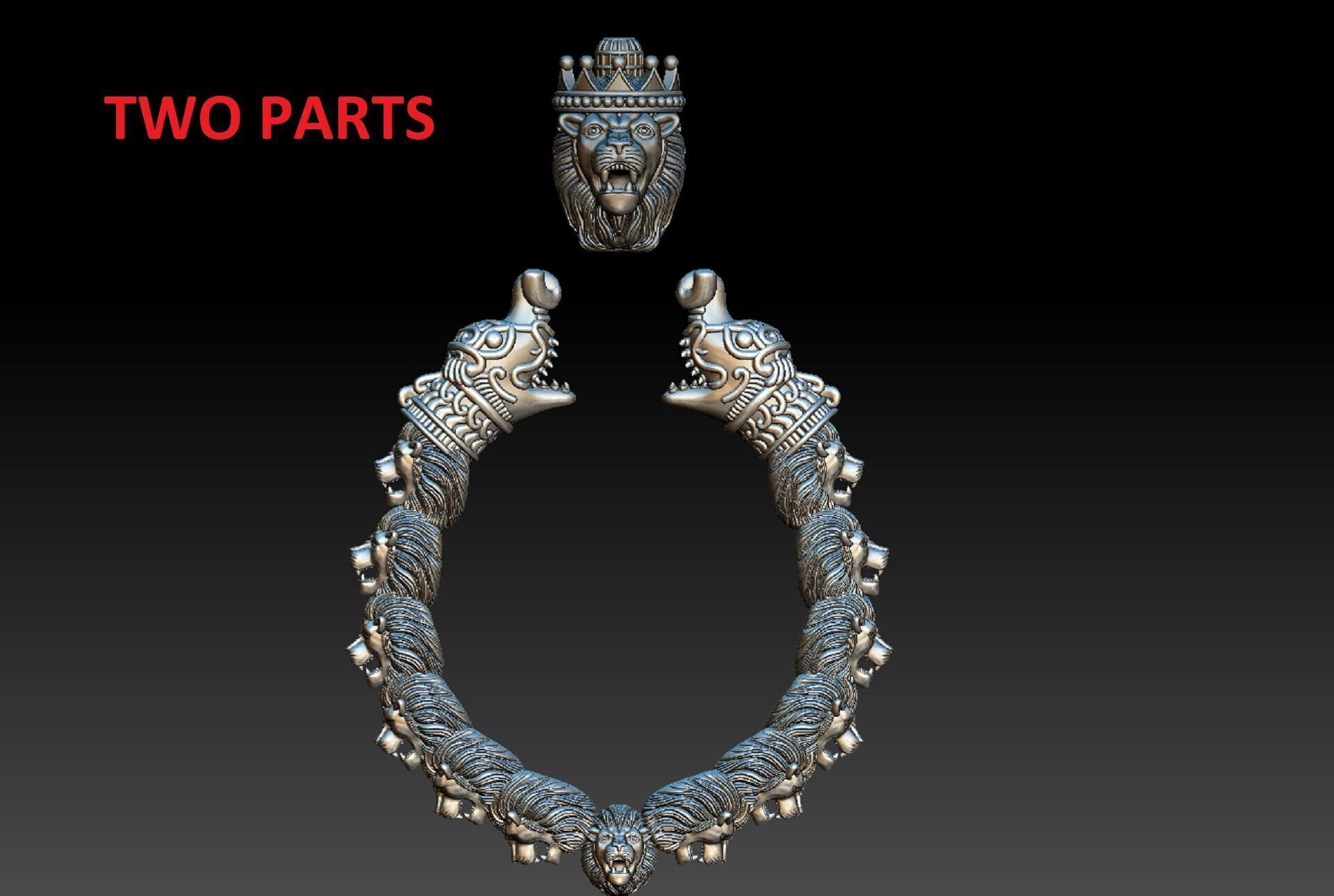 LION KADA BANGLE GOLD 3D print model_3