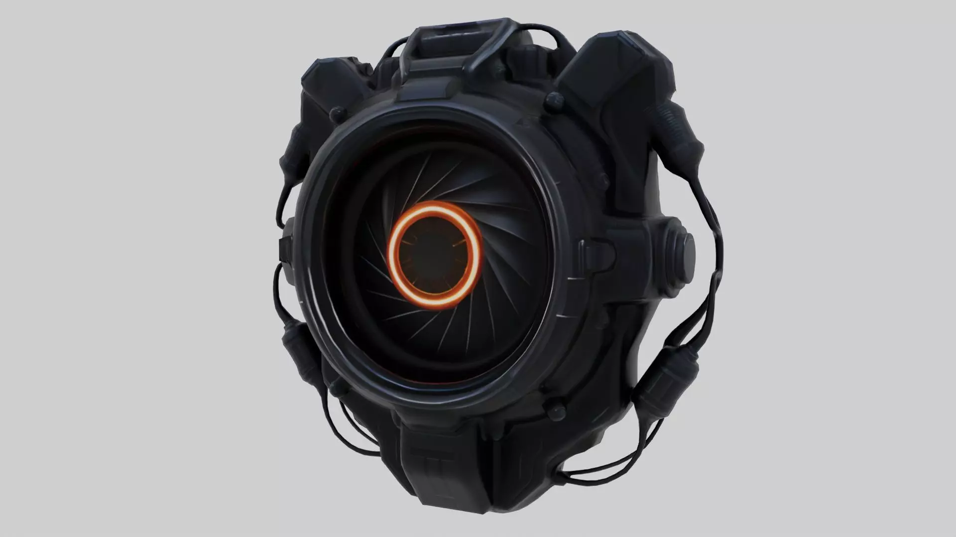 Futuristic Mechanical Turbine Core 3D model_0