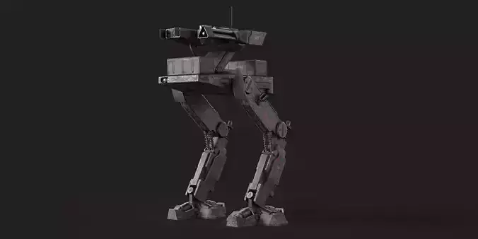 Mech Robot Two Legs Combat Sci-Fi Low-poly 3D model Mech Robot Two Legs Combat Sci-Fi Low-poly 3D model