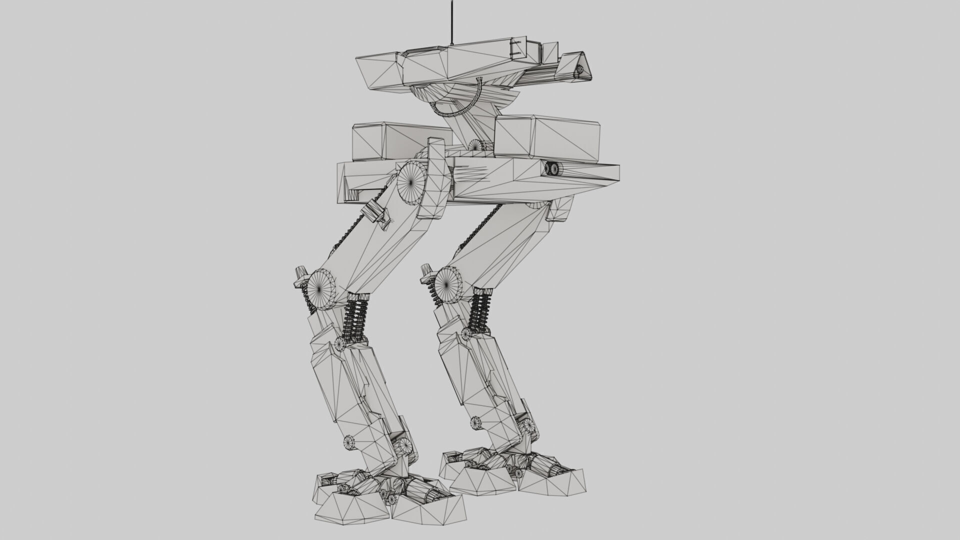 Mech Robot Two Legs Combat Sci-Fi Low-poly 3D model_12
