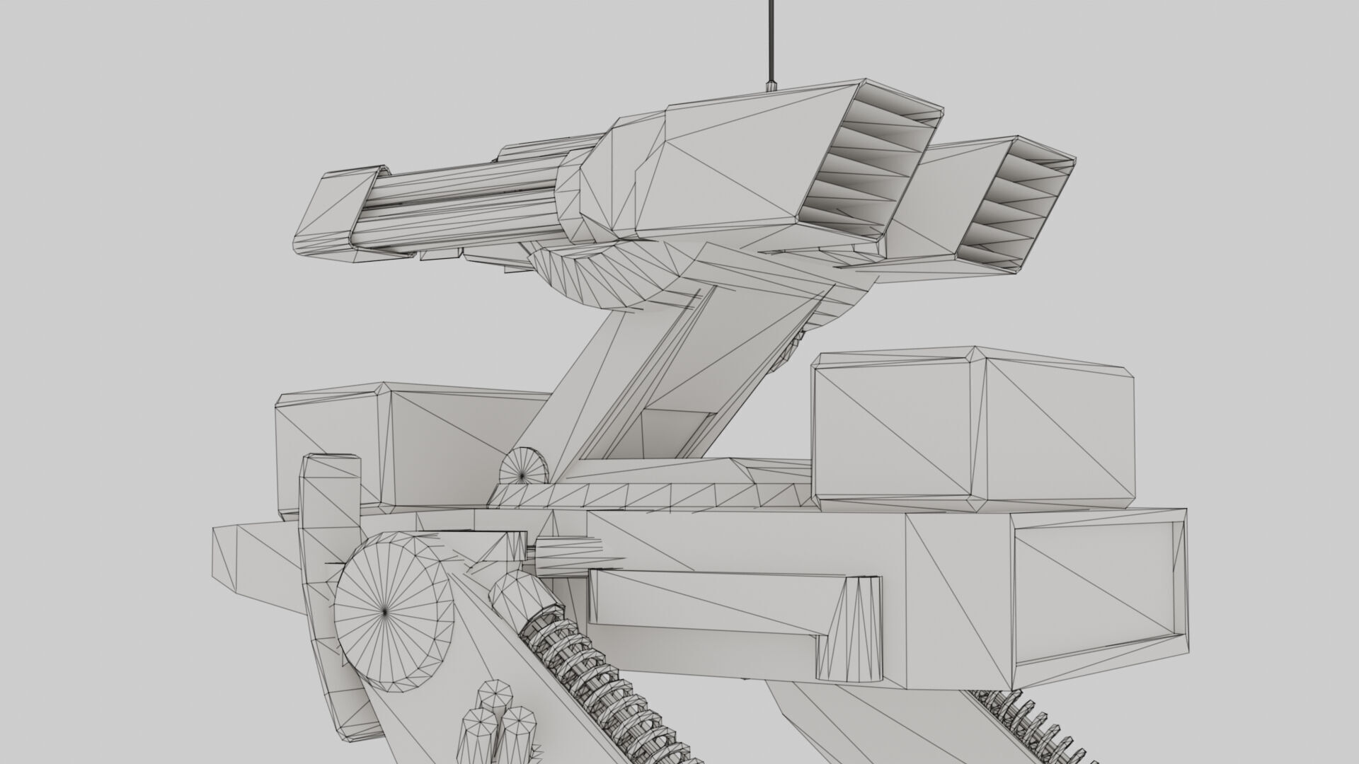 Mech Robot Two Legs Combat Sci-Fi Low-poly 3D model_16