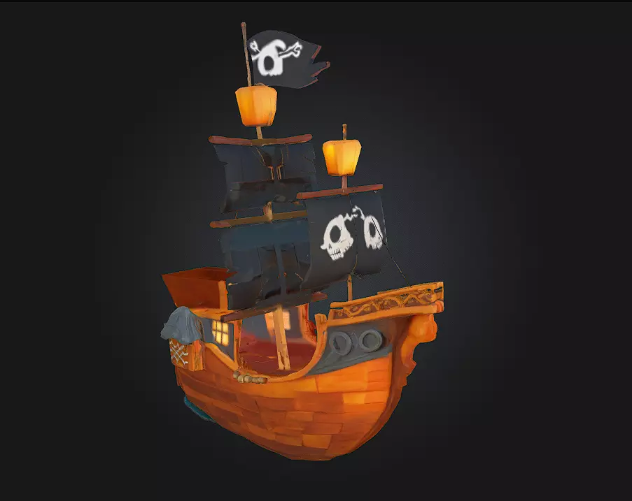 Pirate Galleon Rule the Waves with Fear and Flair 3D model_0