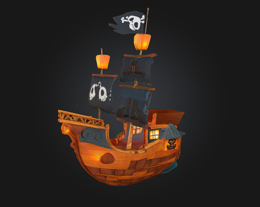 Pirate Galleon Rule the Waves with Fear and Flair 3D model_1
